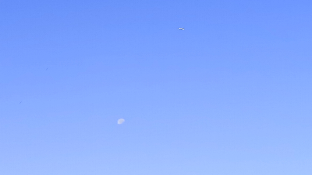 Photo of moon visible in mid morning September sky